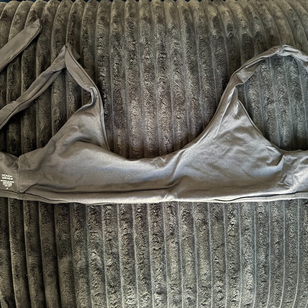 Monday swim black bikini top